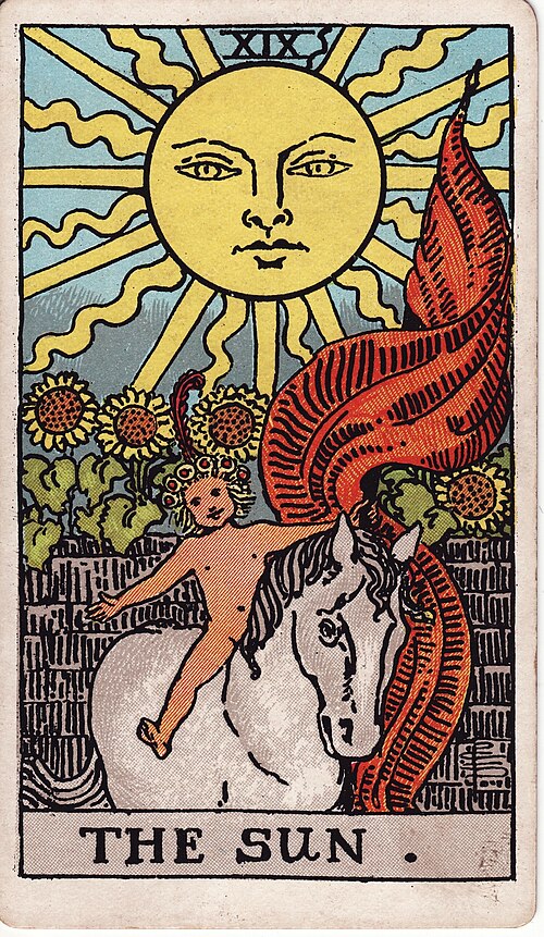 Carta del tarot El Sol (Rider-Waite, 1909)
